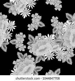 abstract floral background. Seamless pattern for your postcard, invitation, greeting card designs for birthday, Valentine's day, wedding, party. Vector illustration