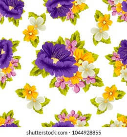 abstract floral background. Seamless pattern for your design of printed materials, prints, fabrics, websites. Vector illustration.