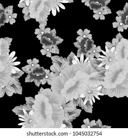 abstract floral background. Seamless pattern for your postcard, invitation, greeting card designs for birthday, Valentine's day, wedding, party. Vector illustration