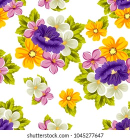 abstract floral background. Seamless pattern for your design of printed materials, prints, fabrics, websites. Vector illustration.