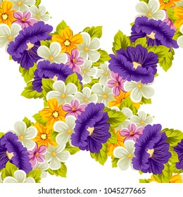 abstract floral background. Seamless pattern for your design of printed materials, prints, fabrics, websites. Vector illustration.