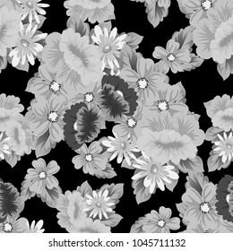 abstract floral background. Seamless pattern for your postcard, invitation, greeting card designs for birthday, Valentine's day, wedding, party. Vector illustration