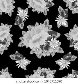 abstract floral background. Seamless pattern for your postcard, invitation, greeting card designs for birthday, Valentine's day, wedding, party. Vector illustration