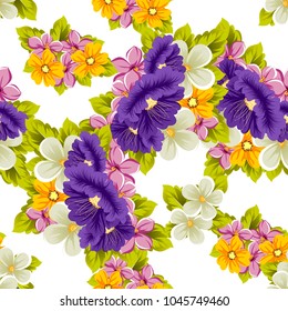 abstract floral background. Seamless pattern for your design of printed materials, prints, fabrics, websites. Vector illustration.