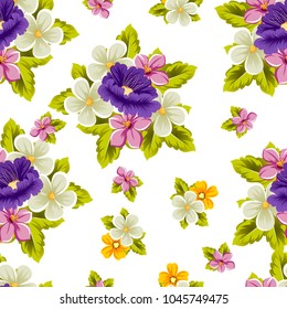 abstract floral background. Seamless pattern for your design of printed materials, prints, fabrics, websites. Vector illustration.
