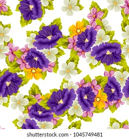 abstract floral background. Seamless pattern for your design of printed materials, prints, fabrics, websites. Vector illustration.