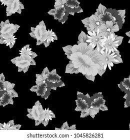 abstract floral background. Seamless pattern for your postcard, invitation, greeting card designs for birthday, Valentine's day, wedding, party. Vector illustration