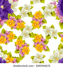 abstract floral background. Seamless pattern for your design of printed materials, prints, fabrics, websites. Vector illustration.