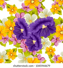 abstract floral background. Seamless pattern for your design of printed materials, prints, fabrics, websites. Vector illustration.