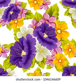 abstract floral background. Seamless pattern for your design of printed materials, prints, fabrics, websites. Vector illustration.