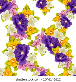 abstract floral background. Seamless pattern for your design of printed materials, prints, fabrics, websites. Vector illustration.