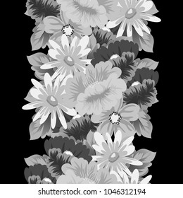 abstract floral background. Seamless pattern for your postcard, invitation, greeting card designs for birthday, Valentine's day, wedding, party. Vector illustration