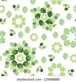 Abstract floral background. Seamless floral pattern with stylized leaves