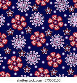 Abstract floral background. Seamless pattern. Vector illustration.