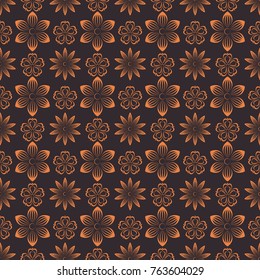 Abstract floral background. Seamless pattern of various flower bud, vector illustration.