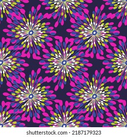 Abstract floral background. Seamless vector pattern with abstract flowers.  Perfect for design templates, wallpaper, wrapping, fabric and textile.