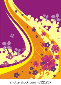 Resumen de series de fondo floral, ilustración vectorial con muchas flores.