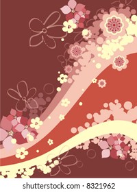 Abstract floral background series, vector illustration with many flowers.