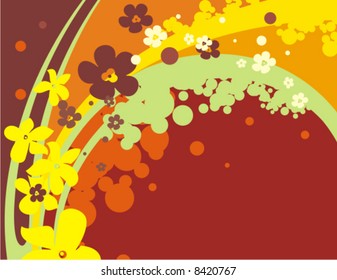 Abstract floral background series, vector illustration with many flowers.