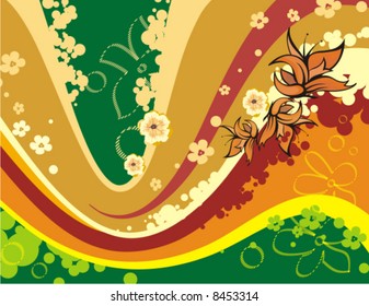 Resumen de series de fondo floral, ilustración vectorial con muchas flores.