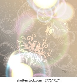 Abstract floral background with shine, glow blur, elegant design, vector illustration.