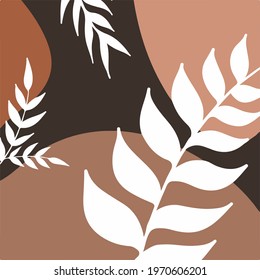Abstract Floral Background. Social Media Post. Tropical Leaf. Vector Illustration.