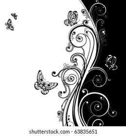 Abstract floral background with space for text