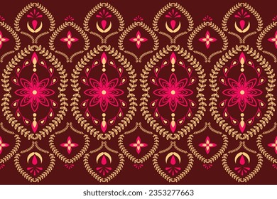 Abstract floral background. floral style, Aztec style flower background, floral seamless pattern design for wallpaper, vector, illustration, carpet, cloth, fabric