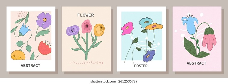 Abstract floral background in the style of doodle illustrations, the concept of flowers and nature.
