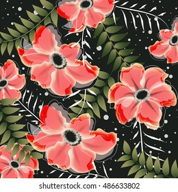 Abstract floral background. Stylish floral retro background.