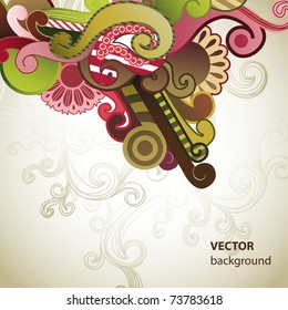 Abstract floral background with swirls