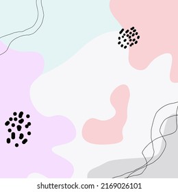 Abstract and floral background template. Contemporary collage with  line in pastel colors. card floral pattern.Abstract trendy universal .vector.