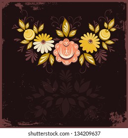 Abstract floral background. Template for greeting card or invitation