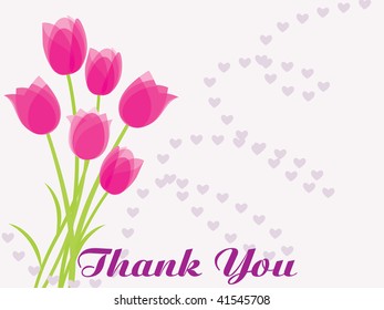 abstract floral background with thankyou text