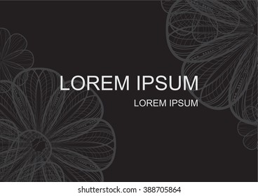 Abstract floral background in thin line style with place for your text 