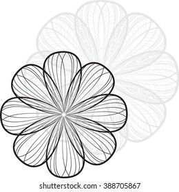 Abstract floral background in thin line style. 