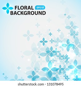 Abstract floral background with transparent pattern. Vector illustration
