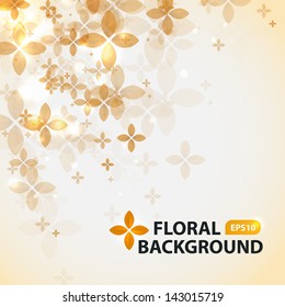 Abstract floral background with transparent pattern. Vector illustration