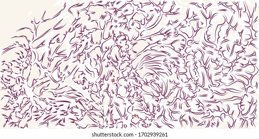 Fondo floral abstracto con ramas de árbol. Diseño de color plano, fácil de recordar.