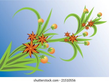 Abstract floral background. Vector.