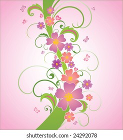 Abstract floral background, vector