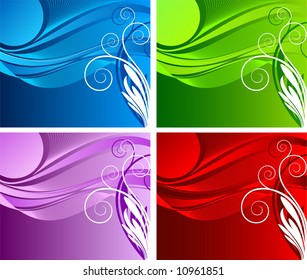 Abstract floral background vector design