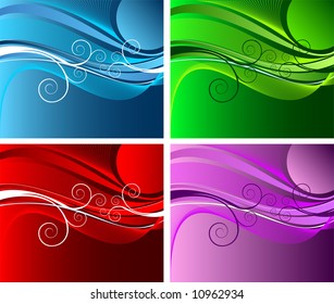 Abstract floral background vector design
