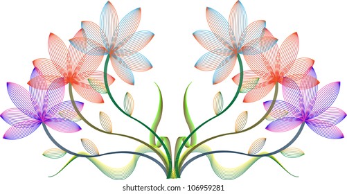 Abstract floral background. Vector flower lily. Element for design.