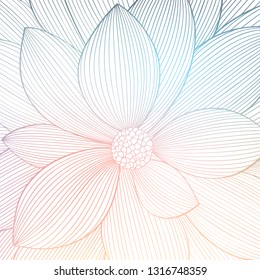 Abstract floral background. Vector flower dahlia close-up bright, saturated and rainbow. Vector element for design.