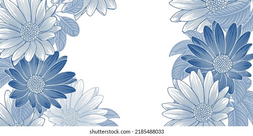 Abstract floral background. Vector flower zinnia. Element for design.