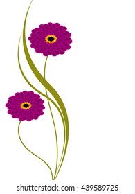 Abstract floral background. Vector flower zinnia.