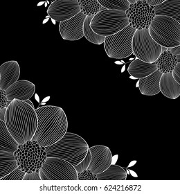 Abstract floral background. Vector flower dahlia