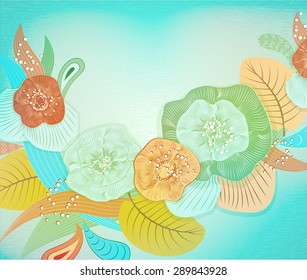 Abstract floral background. Vector abstract flowers . EPS 10