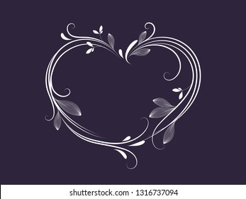 Resumo floral. Coração vetorial com pétalas de flores. Elemento de design.